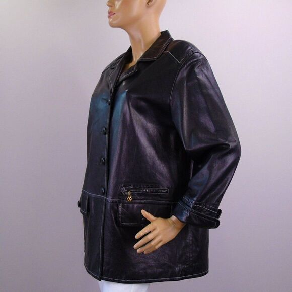 Laurel by Escada Black Leather Jacket - Picture 1 of 12